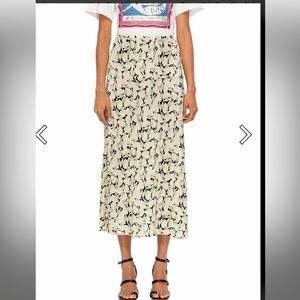 NWT RIXO LONDON
KELLY PEARL SHELL MONO JADE GREEN SILK BIAS SLIP SKIRT